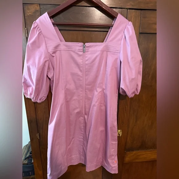 LDT Alice Ruched Short Puff Sleeve Square
Neck Mini Dress Pink Womens - Picture 8 of 8